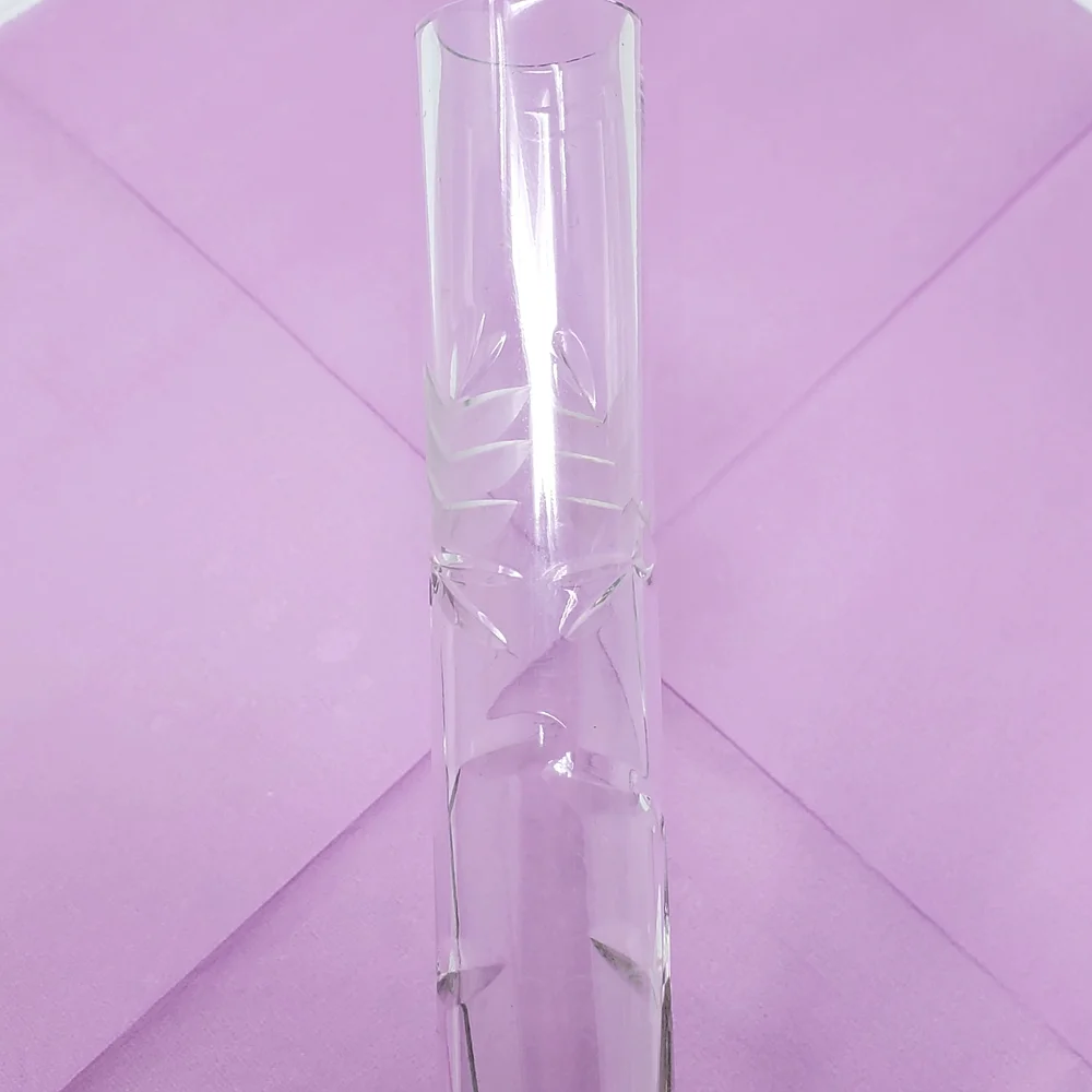 Vintage tall thin footed Elegant clear crystal vase 9.25